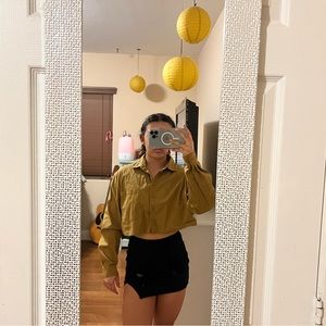 Olive Button Down Top